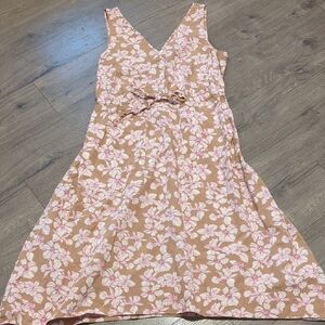 Gap Tie Waist Floral Sleeveless Midi Dress